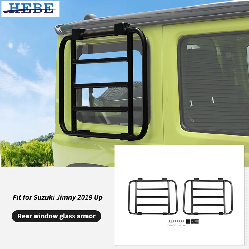 HEBE 알루미늄 합금 리어 윈도우 글래스 아머 랙 (스즈키 짐니 2019 2020 2021 2022 2023 2024 2025 2026용) 외부 악세사리