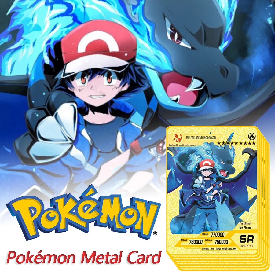 Sr Fire Breathing Dragon Pokemon Cards Gold Metal Gx Ex Vmax Energy Card  Charizard Pikachu Limited Collection Battle Game Cards - Game Collection  Cards - AliExpress