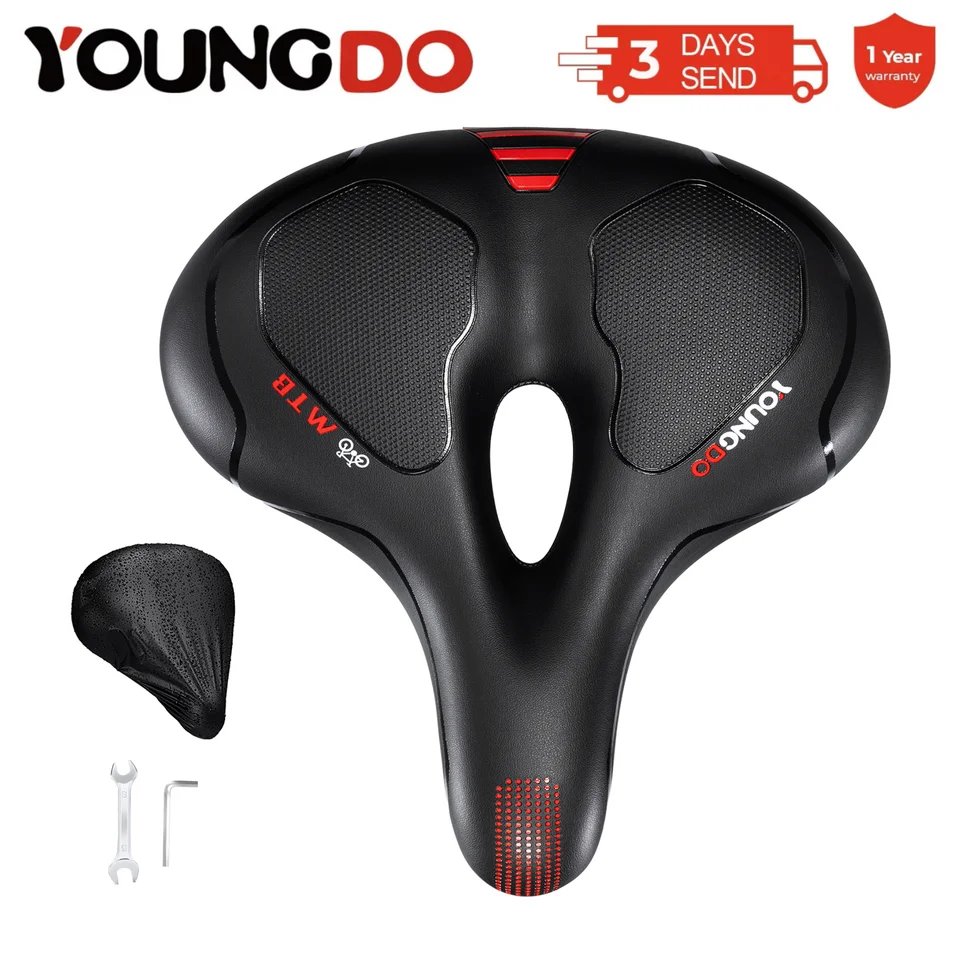 Selle Vélo Large Confort Aaiwa Big Bum – Coussin D'air Gel – Noir – Universelle