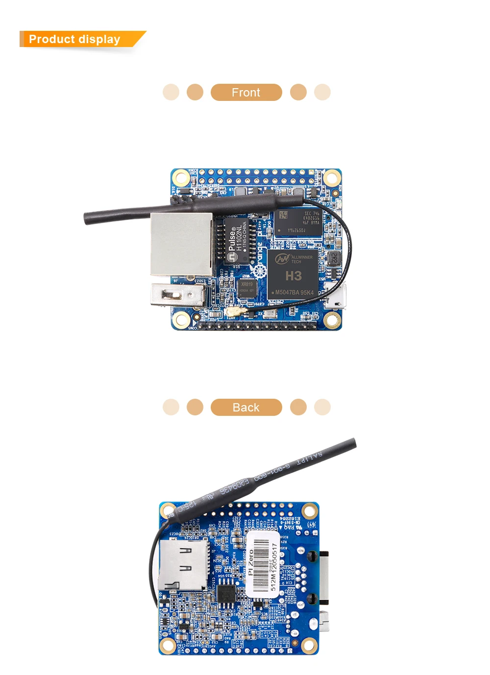 Orange Pi Zero LTS 512MB H3 Quad-Core,Open-Source Single Board Computer, Run And