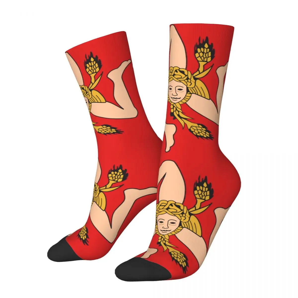 

Flag Of Sicily Theme Socks Merch for Men Cozy Dress Socks