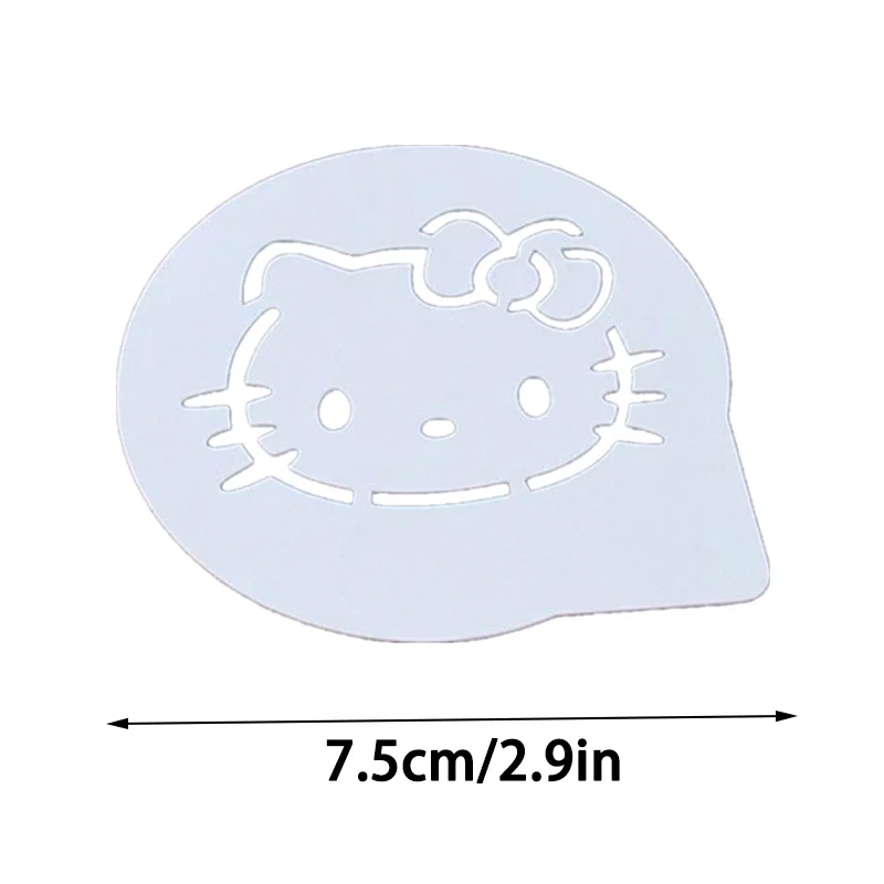 7.5cm Cartoon Sanrio Hello Kitty Cappuccino Latte Coffee Stencils Duster Cake Mold Spray Coffee DIY Art Stencils Dessert Decore baking tools