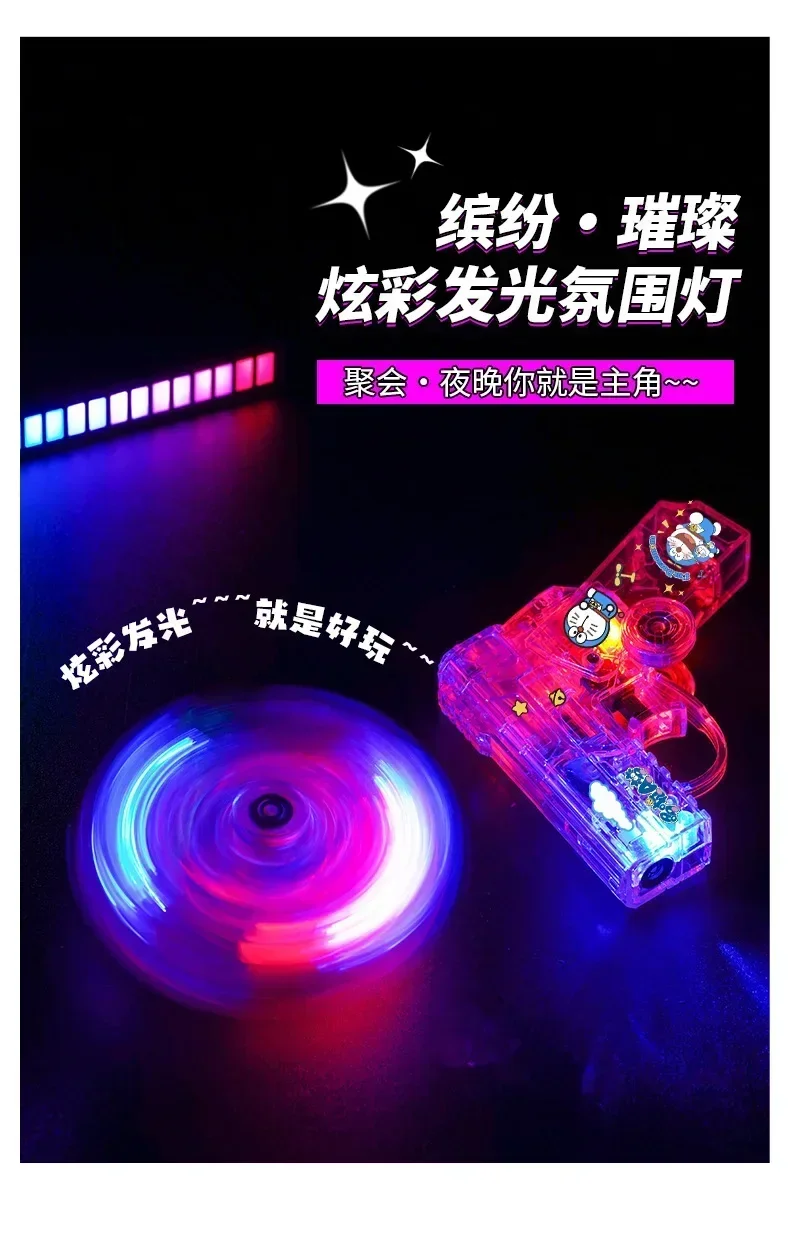 2025 New Creative Luminous Transparent Gyroscope Lighter 2-in-1 Folding Rotating Decompression Windproof Lighter Men's Gift