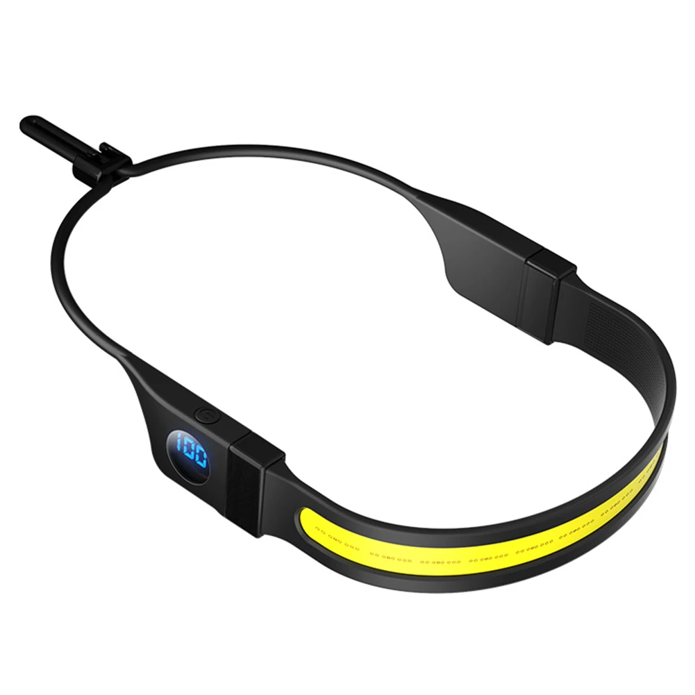 LED + COB 방수 헤드라이트, 디지털 전원 디스플레이, USB 충전식 헤드 손전등, 캠핑 개 산책 낚시 하이킹용