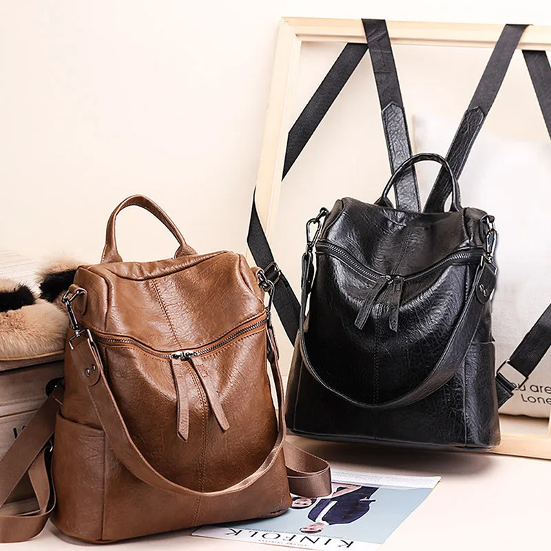 

Рюкзак женский кожаный, модная Натуральная дорожная сумка в Корейском стиле, ранец для отдыха и путешествий