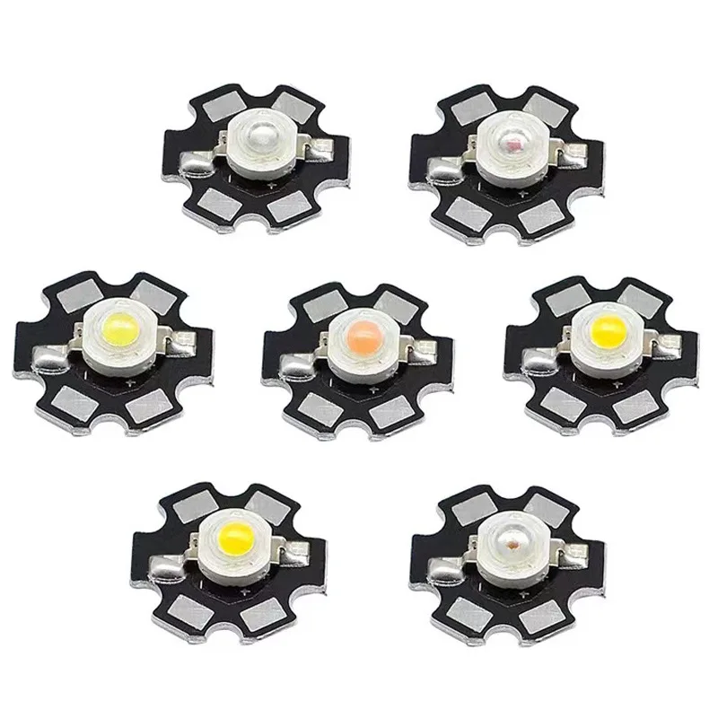 1W/3W Full Spectrum HighPower LED Light Bulb Chip SMD COB Light Source 20mm PCB Heat Sink DIY Light Bead Aluminum Substrate snk p0062p 1u passive cpu heat sink for amd socket sp3 processors