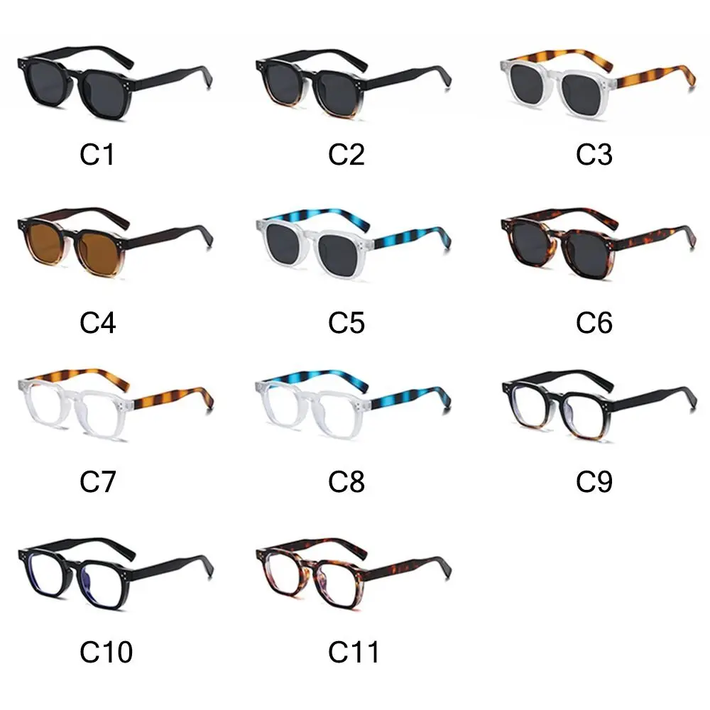 Rivet Sunglasses Vintage Striped Temples Polygonal Frame Sun Glasses Retro Driving Shades uv Protection Leopard Grey Eyewear