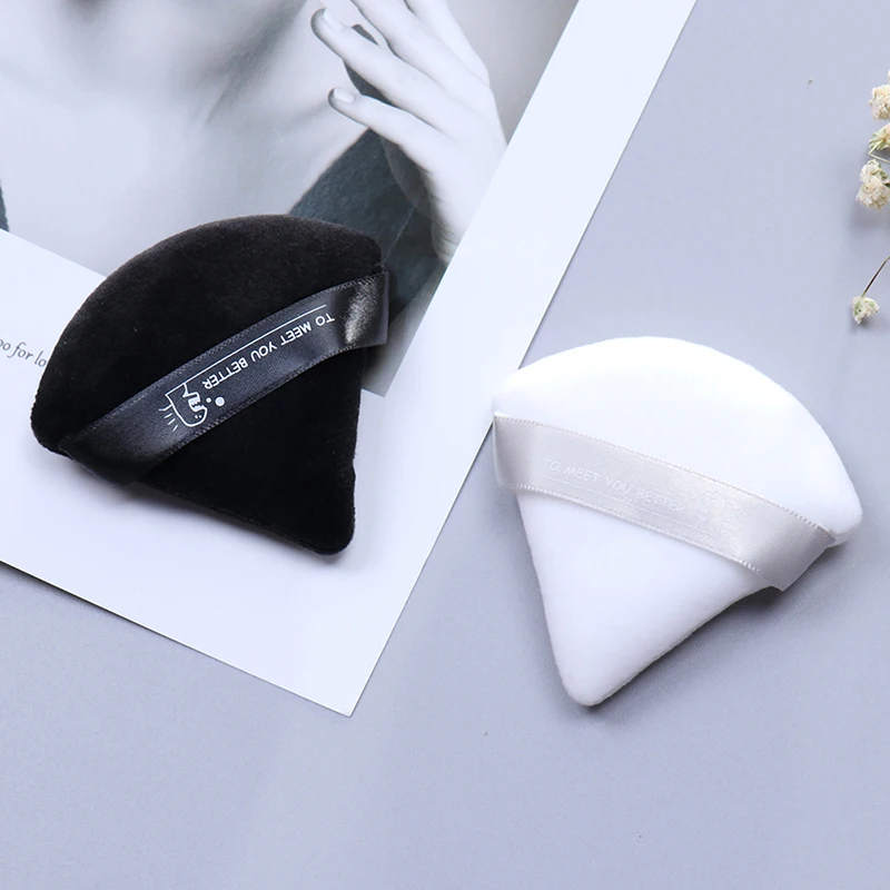 1pcs/2pcs Triangle Velvet Powder Cosmetic Puff Mini Beauty Sponge Bigger In Wet Foundation Makeup Puff Tools