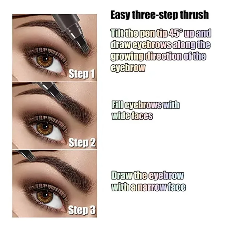 5 ألوان Microblading قلم الحواجب مقاوم للماء قلم الحواجب السائل طويل الأمد قلم الحواجب 4 مرهم قلم الحواجب مستحضرات التجميل 5