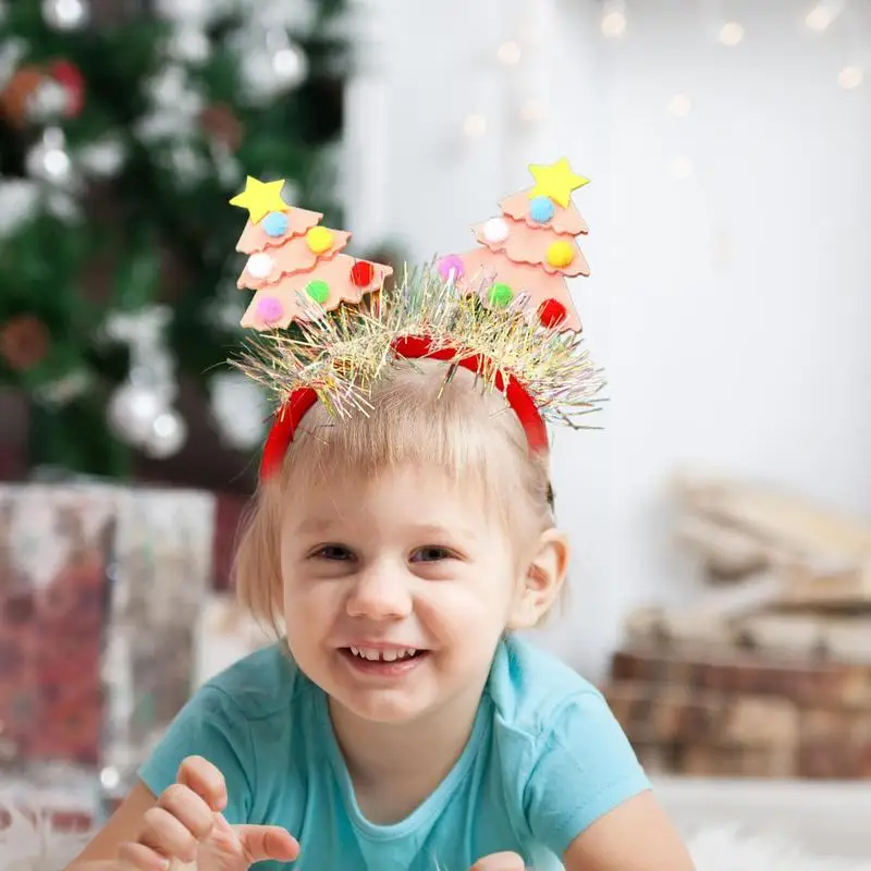 Christmas Headbands Christmas Tree Sequin Hair Hoops For Cosplay Decorative Hair Hoops For Party Family