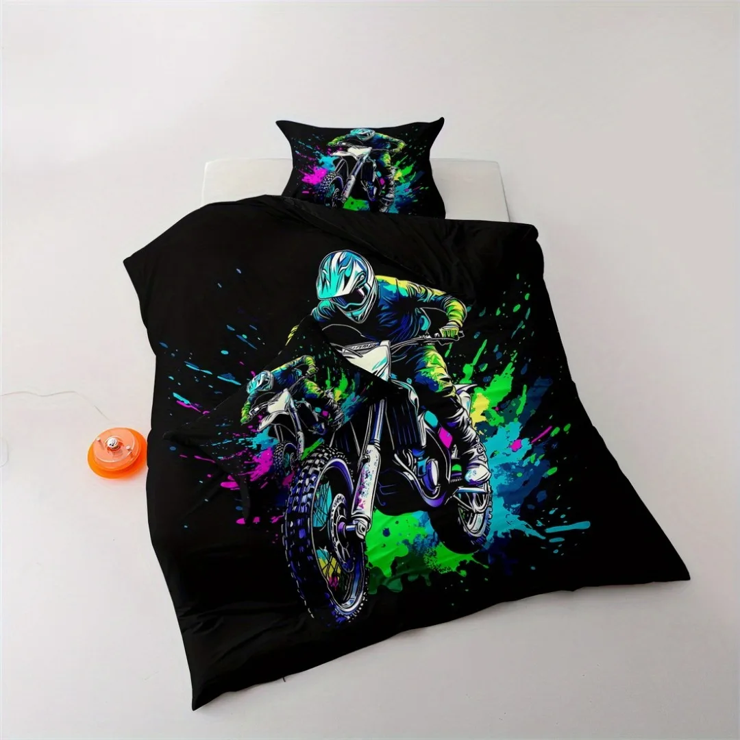 3pcs Cool Motorcycle Rider 3D Printed Bedding Set Comfortable Duvet Cover  King Queen Twin Size Birthday Gift Bedroom Decoration - AliExpress 15