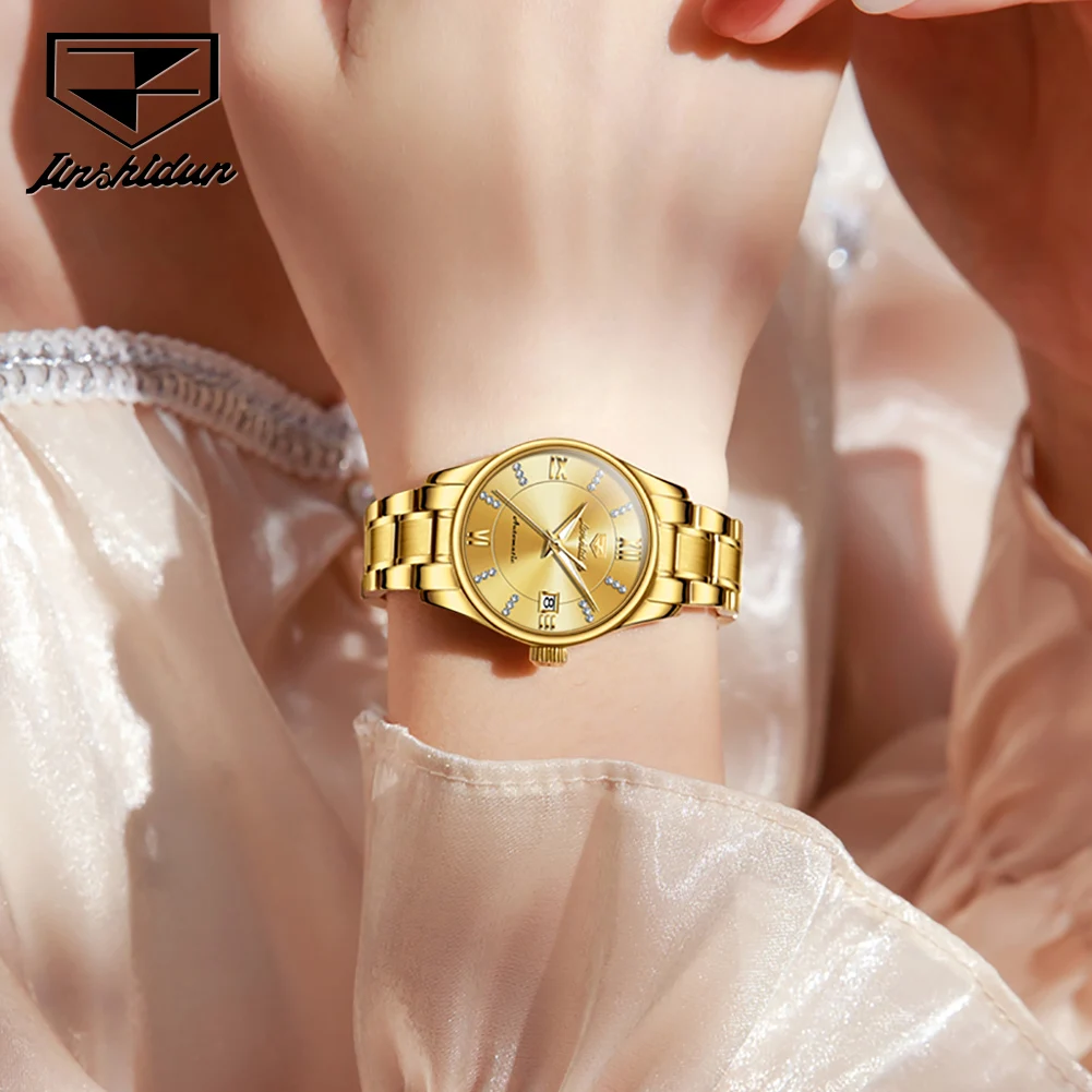 JSDUN 8933 Watch For Women Classic Luxury Elegant Mechanical Women Watch Diamond Scale Waterproof Original Business Wristwatch