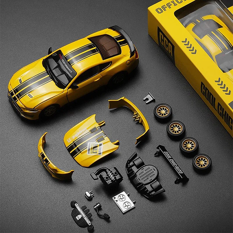 1/42 Ford Mustang GT 2018 Model montażowy samochodu pojazd wyścigowy sportowy z możliwością wymiany pudełek prezent dla nastolatków