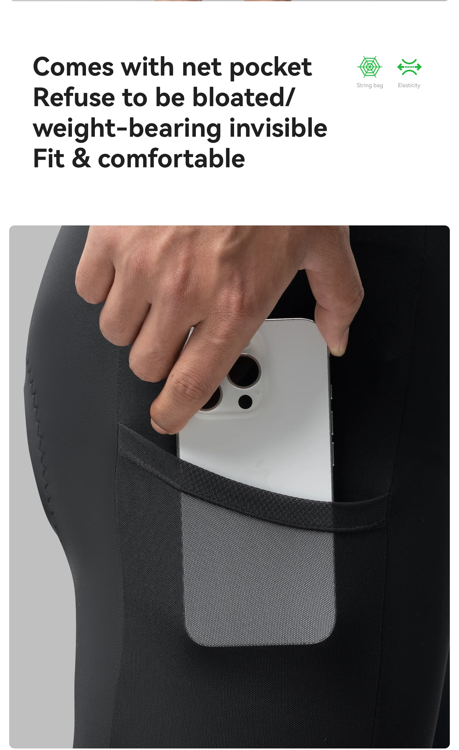 ROCKBROS Sommer Herren Radfahren Schwamm Pad Hosen Strap Shorts Reflektierende Fahrrad Hosen Lange Sport Fahrrad Hosen Ciclismo – Detail 5