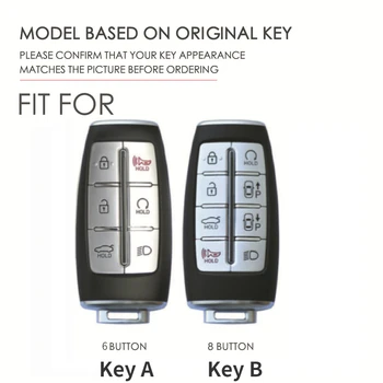 Custodia portachiavi in pelle fatta a mano per Hyundai Genesis G80 GV70 GV80 2019 2020 portachiavi con telecomando accessori auto portachiavi - Custodia portachiavi in pelle fatta a mano per Hyundai Genesis G80 GV70 GV80 2019 2020