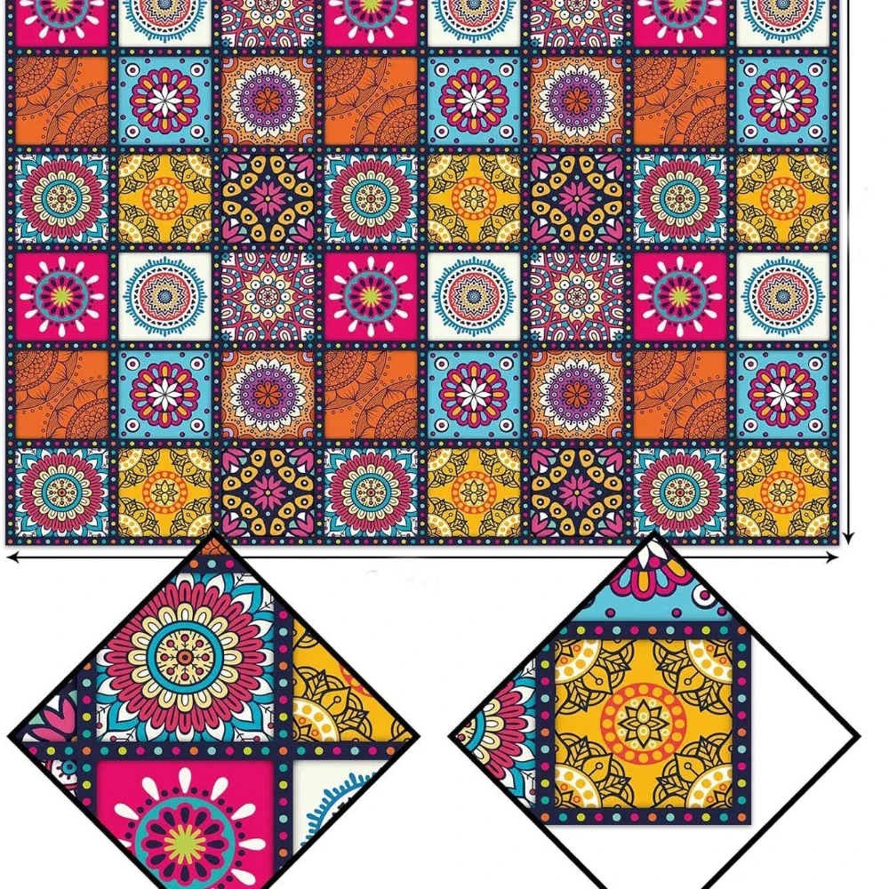 Tablecloth 1PCS Coffee Table Square Round Table Waterproof Non-Wash Tablecloth Dining Table Geometric Polyester Table Decoration 4