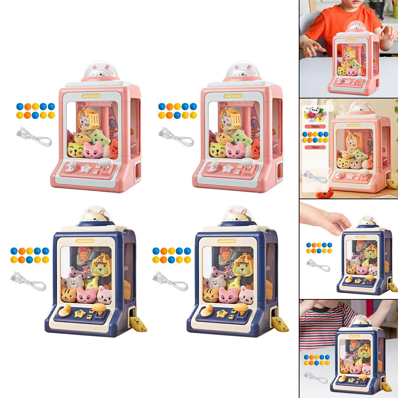 Kids Claw Machine Candy Prizes Dispenser Game Portable with Light and Sound for 3