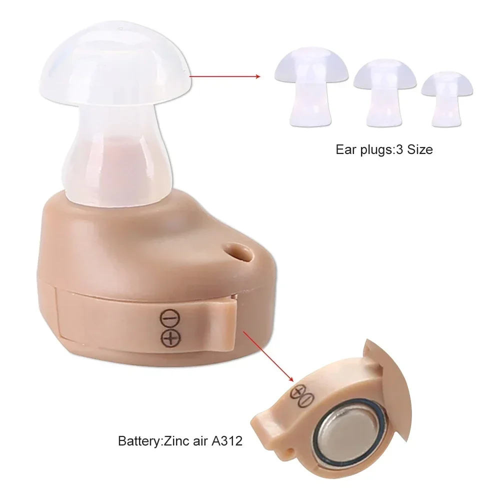 Hearing Aids Mini Ear Voice Amplifier Adjustable Tone Sound Amplifier Device Elderly In-Ear hearing aid