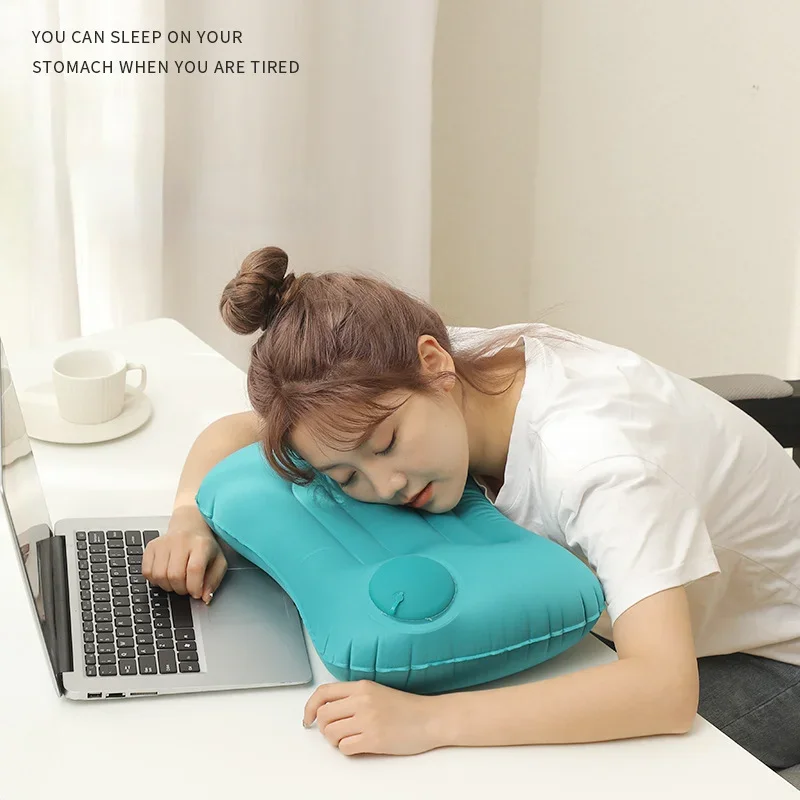 공기 팽창식 비행기 자동차 여행 베개, 접이식 휴대용 프레스 침대 베개, 허리 베개, 목 쿠션, 사무용품