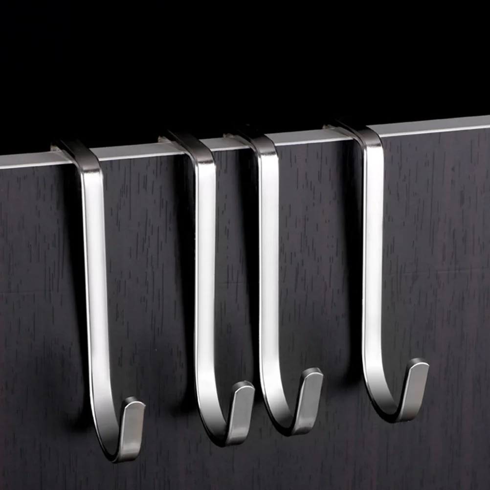 

6 Pcs Towel Hangers Punch Free Hook Coat Holder Door Key Bag S-shaped Back Hooks