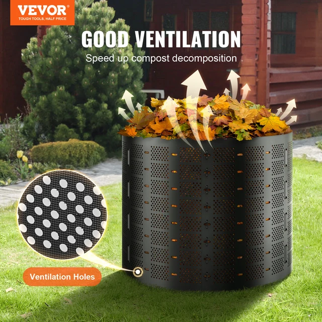 SucceBuy Compost Bin 220Gal Outdoor Expandable Compost Easy to Setup & Large Capacity Composting Bin Fast Creation Fertile Soil