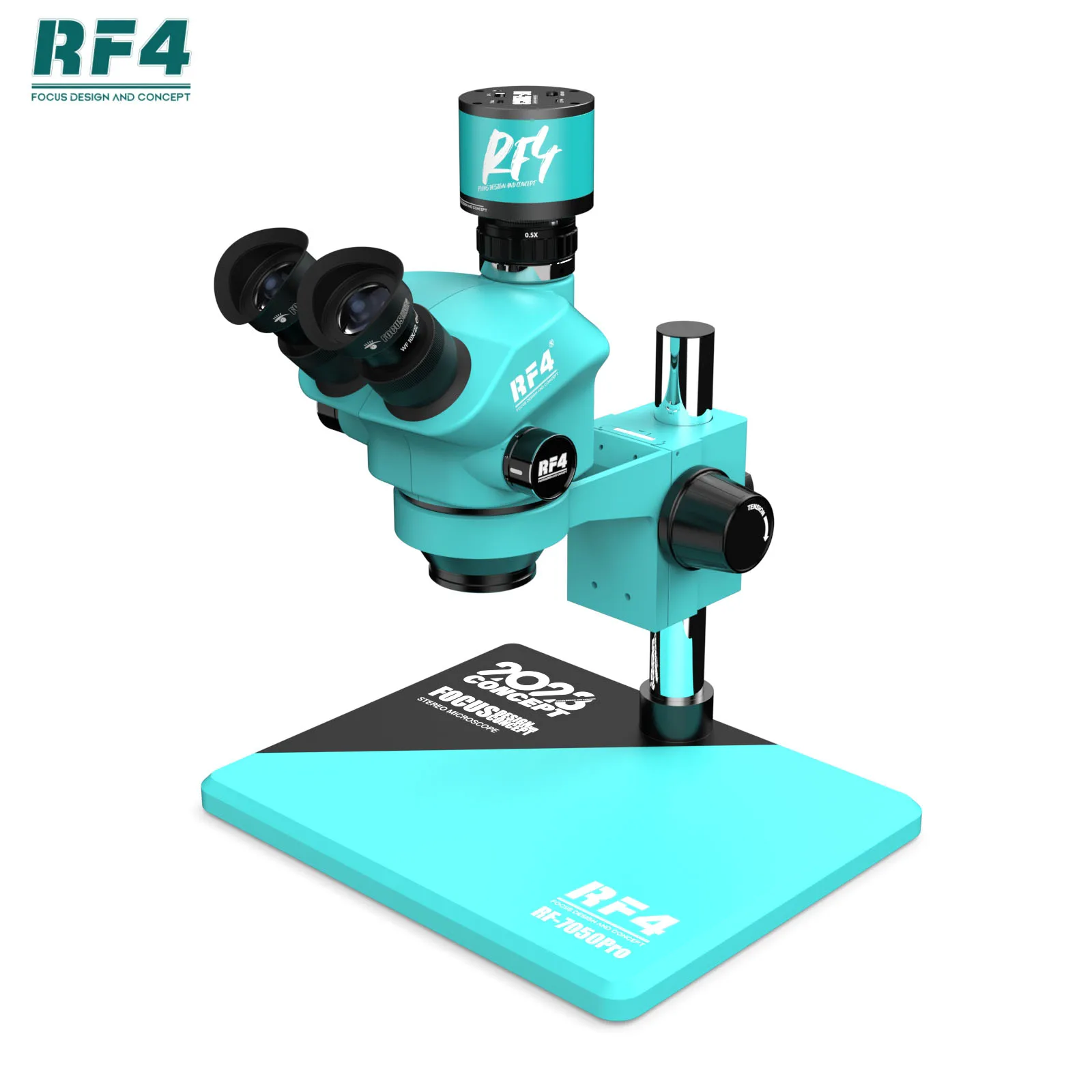 

RF4 2023 New 7-50X Adjust Trinocular Microscope With 6 Gear Zoom Locking Knob 2K CCD Microscopio Camera For PCB Board BGA Repair