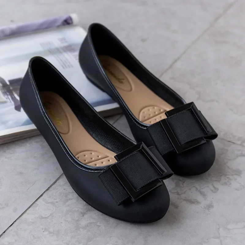 

Туфли Comemore женские на плоской подошве, водонепроницаемые милые удобные мягкие, с бантом, милые