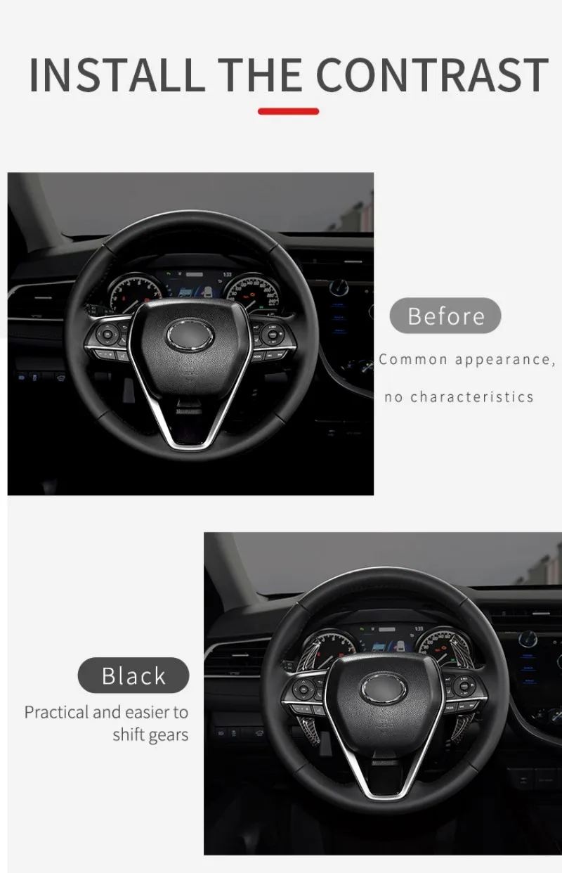 Carbon Fiber Paddle Shift For Toyota Camry Corolla Avalon Levin RAV4 2018-2020 Car Steering Wheel Extension Shift Paddle Shifter