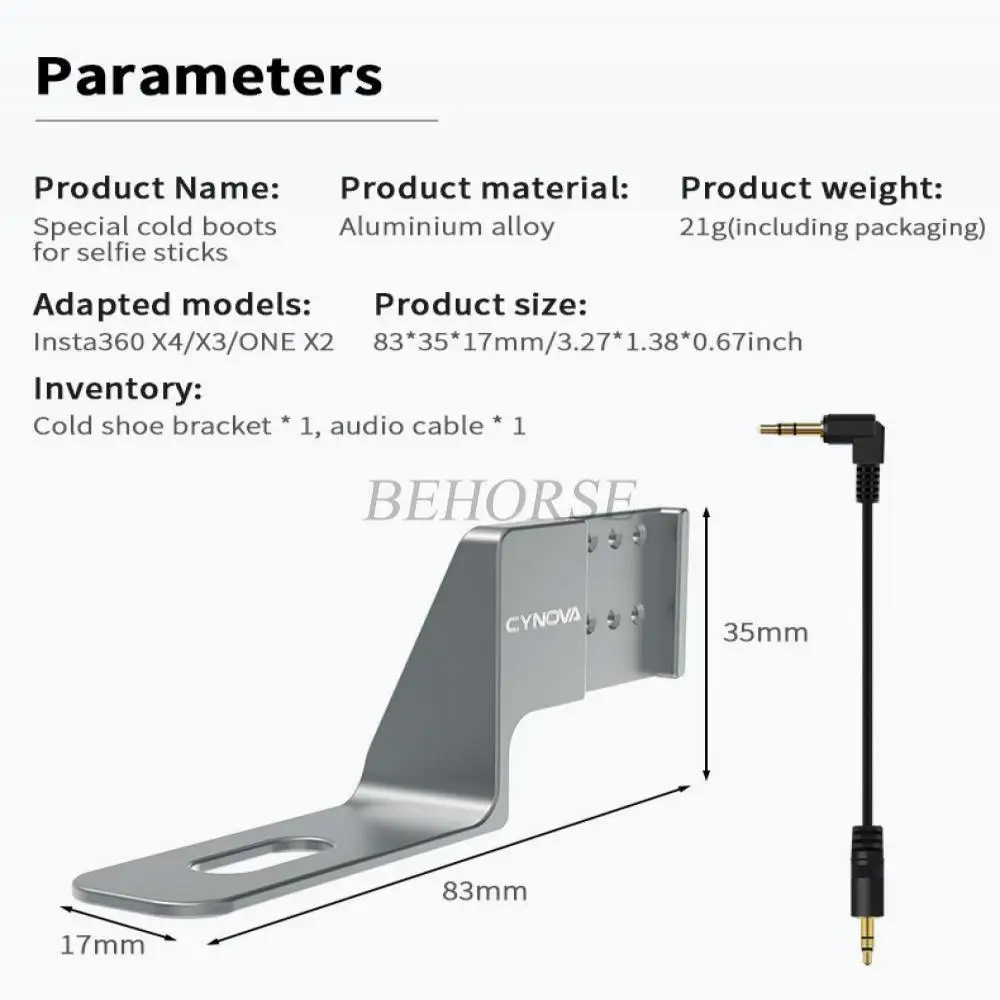 Insta360 X4/X3/X2 카메라 액세서리 용 케이블 금속 보호 홀더가있는 마이크 금속 확장 마운트 브래킷