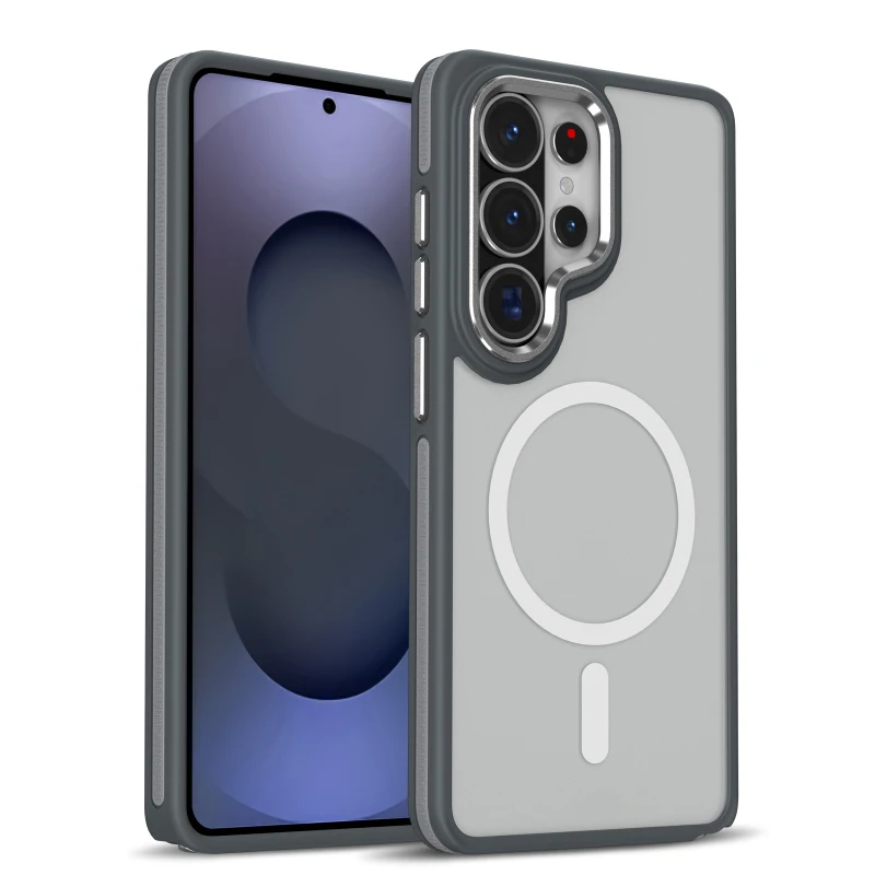 Enhanced Magnetic Phone Case with Soft TPU and Frosted Translucent Back Cover