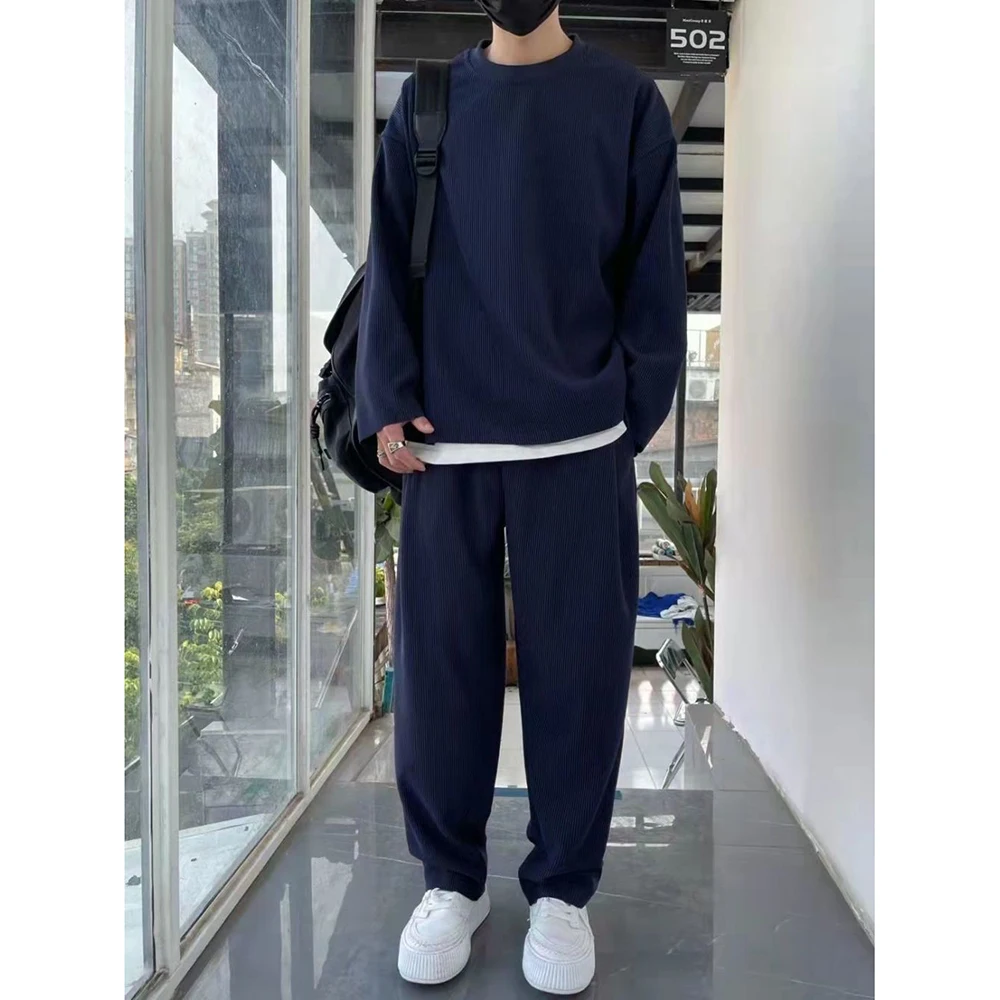 Tracksuit Men 2 Piece Set Hip Hop Men Sports Wear Fashion Clothing Solid Color Sweatsuit Jogging Suit Men Running Clothes