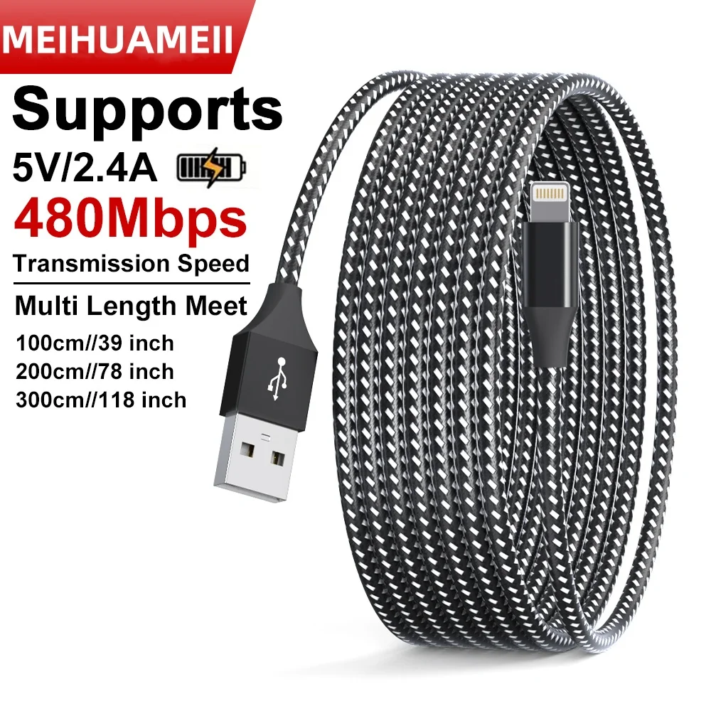 Câble USB-C Nylon 60W 3A - 1M Ou 2M, Charge Rapide Et Sync Données