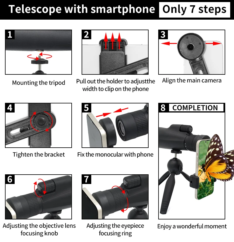 10-30x50 Zoom HD Telescope Monocular Camping Powerful Largo Alcance With Tripod Phone Clip For Watching Bird Hunting Binoculars