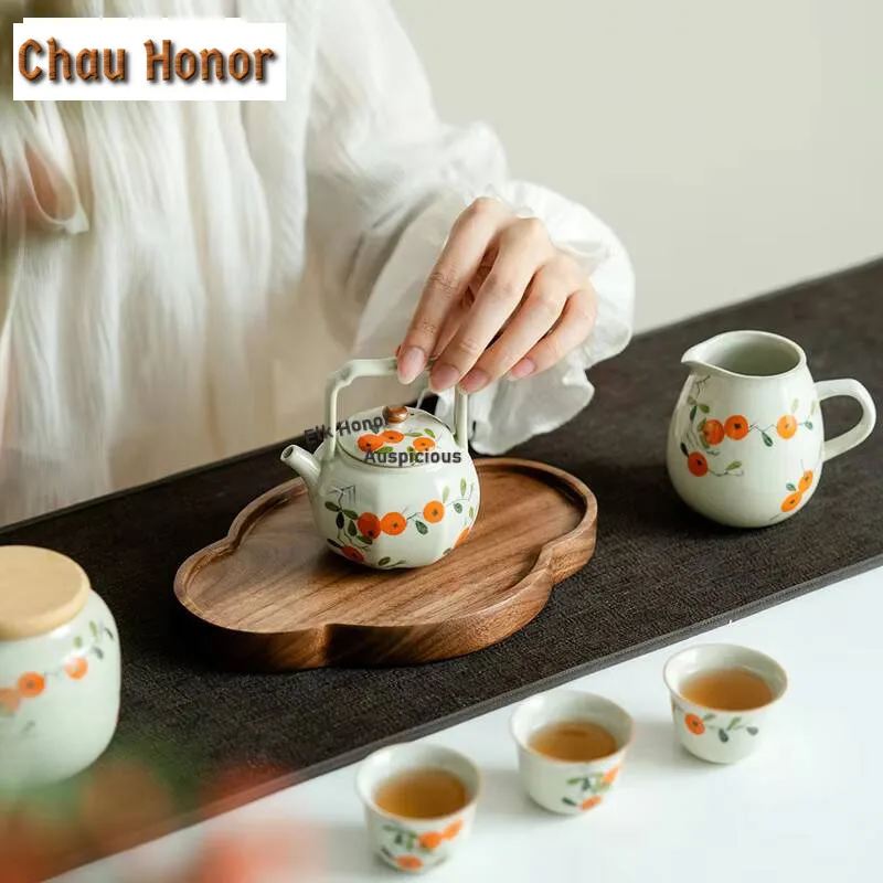 Chinese Walnut Pot Bearing Holder Light Luxury Solid Wood Dry Brew Table Tea Tray Pot Base Household Fruit Snack Plate Cafe Gift