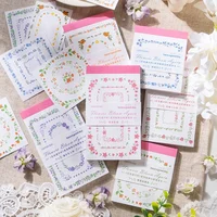 Journamm 30pcs/pack Floral Lace Memo Pad Kraft Paper Frame Materials Collage Stationery DIY Scrapbooking Creative Notes Paper 1