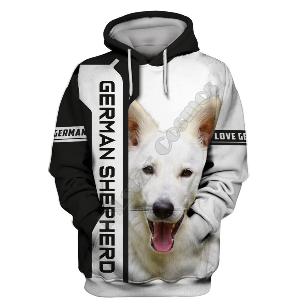 thumbnail image 1 of Nunca subestimes a un anciano con un pastor alemán Sudadera con capucha con estampado 3D por todas partes Chándal de calle Love Dog 01, 1 of 5