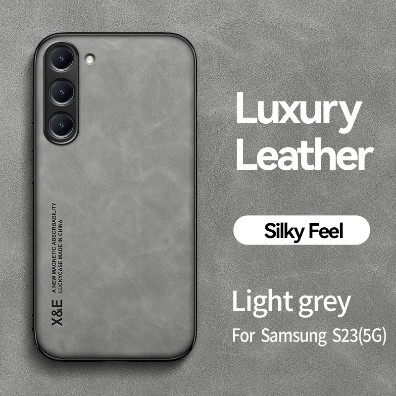 Magnetic Leather Phone Case with Car Holder and Soft Back Cover