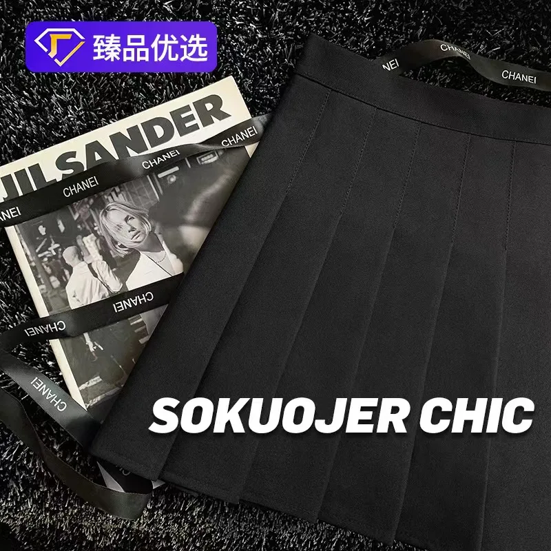 2024 New Vintage Dark Grey Mini Skirts Women Ruffles Pleated Sexy Shorts Skirts Female Fashion 2024 Streetwear Mujer Faldas 5