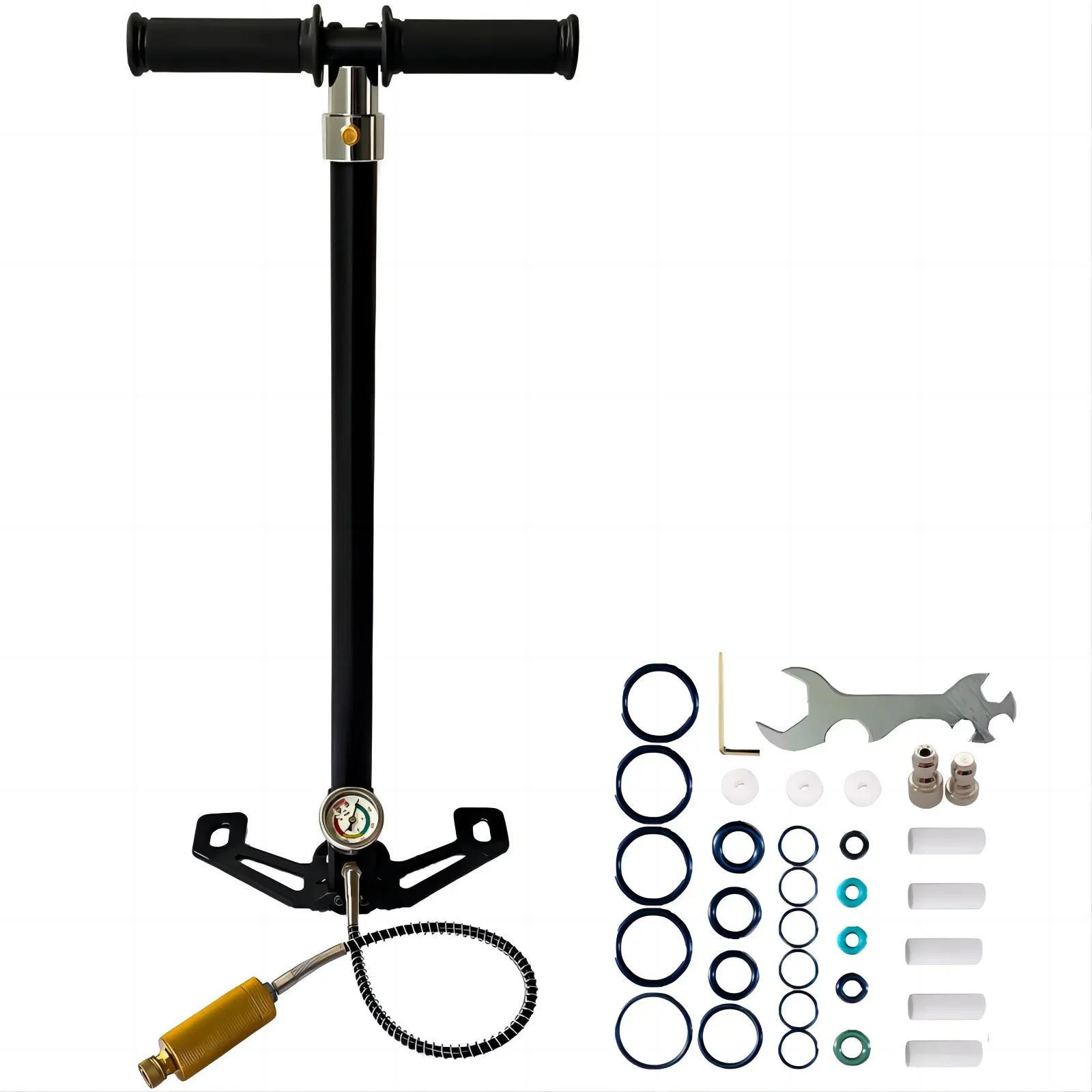 

NUOGE 4 Stage 30mpa 4500Psi PCP Hand Pump High Pressure Operated HPA Tank Hunting Car Bicycle Air Rifle