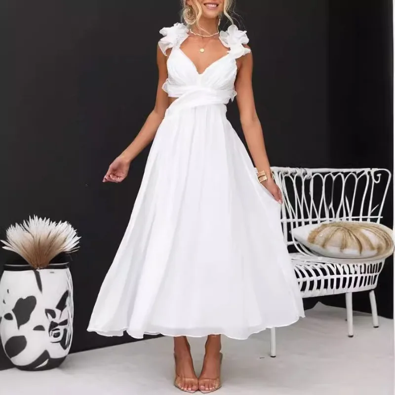 Belle Poque - Vestido De Verano Para Mujer, Estilo Clásico, Sin Mangas