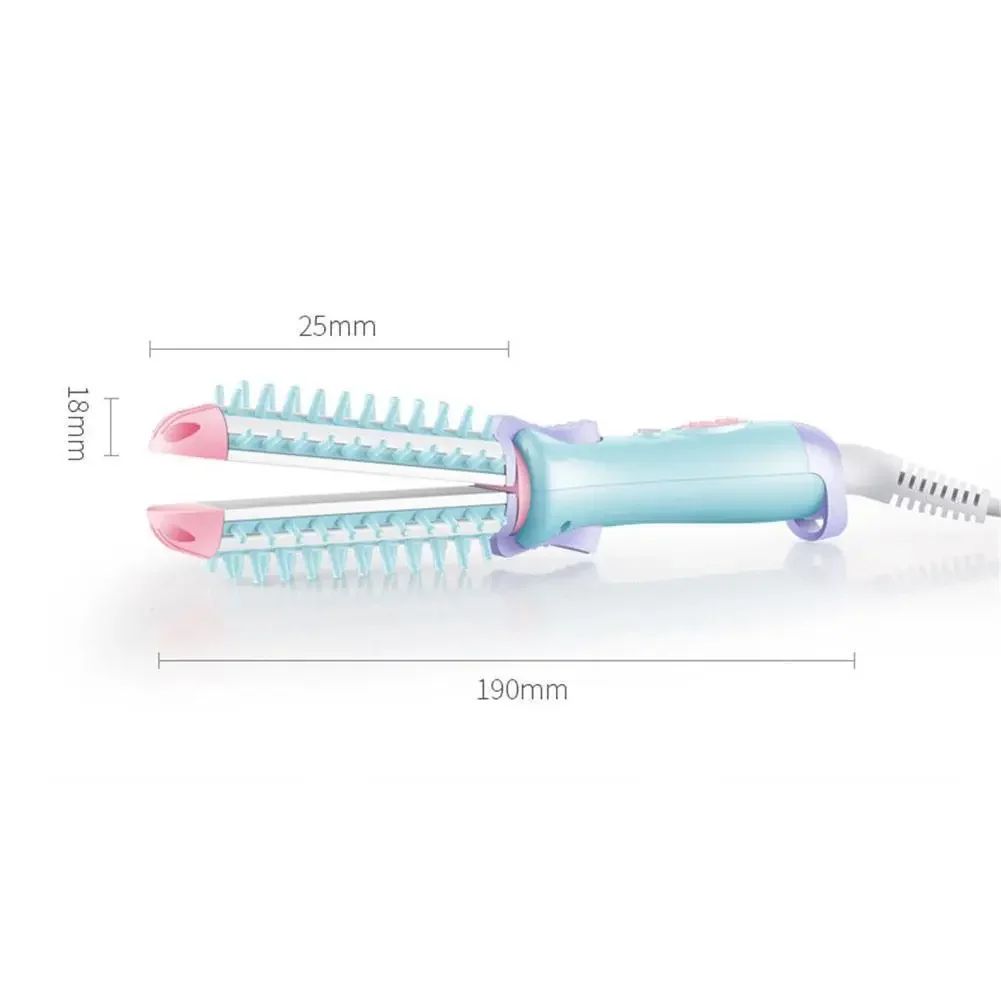 Korean Mini Curling Iron Two-In-One Ceramic Hair Curler Straight Hair Clip Board Accessories For Home Use Negative Ion Comb