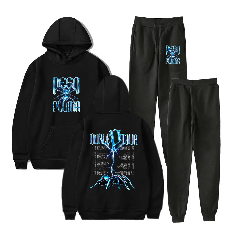 

Peso Pluma Doble P Tour 2023 Merch Tarantula Hoodie Jogger Pants Two Piece Set Sweatshirts+Sweatpants Men Women's Set
