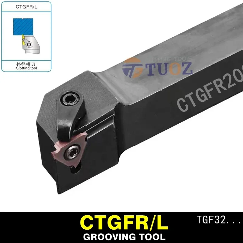 

CTGFR CTGFL CTGFR1212H16 CTGFR1616H16 CTGFL1616H16 CTGFR2020K16 CTGFR2525M16 External Holder Grooving Tool Holder CNC Tool TGF32