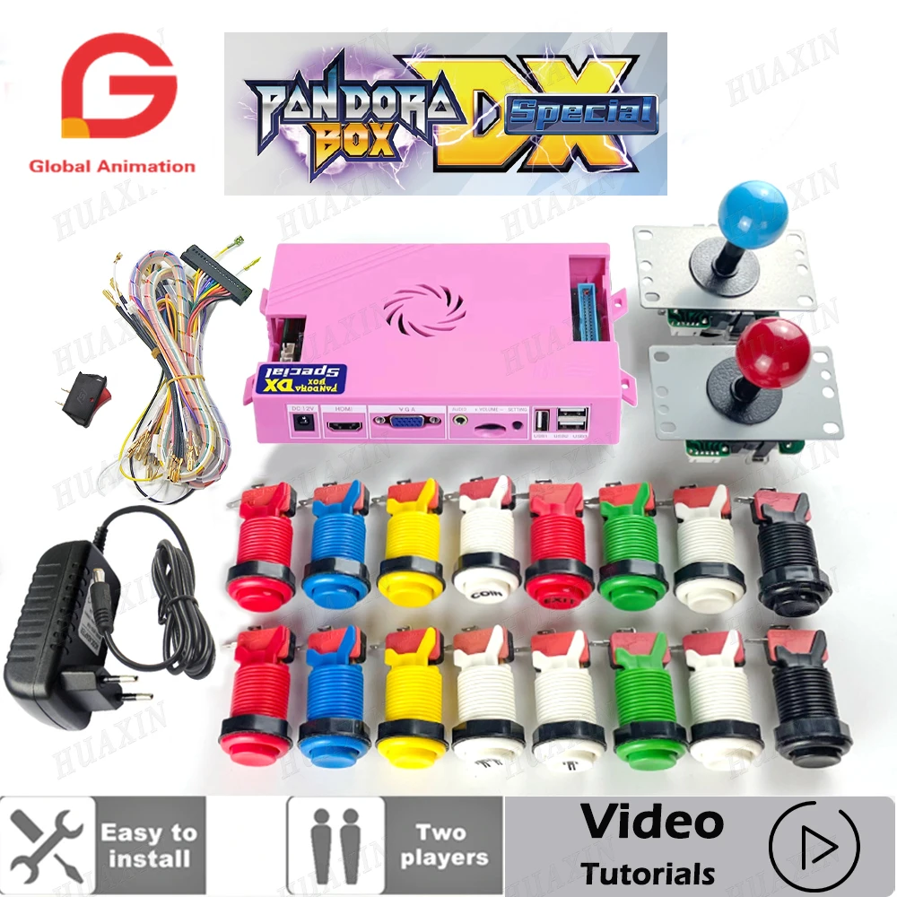 

DIY arcade kit Happ push button microswitch 5pin Joystick Pandora Box DX Special 5000 in 1 can 3D game save record tekken Killer