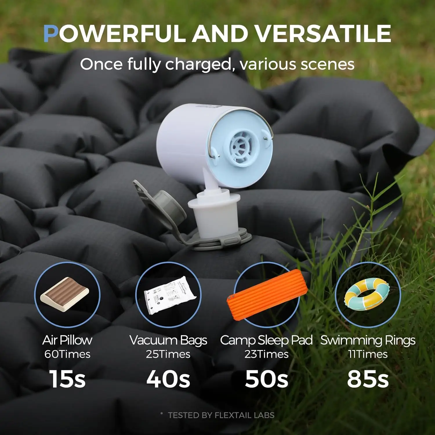 Portable Rechargeable Air Pump with 1300mAh Battery
