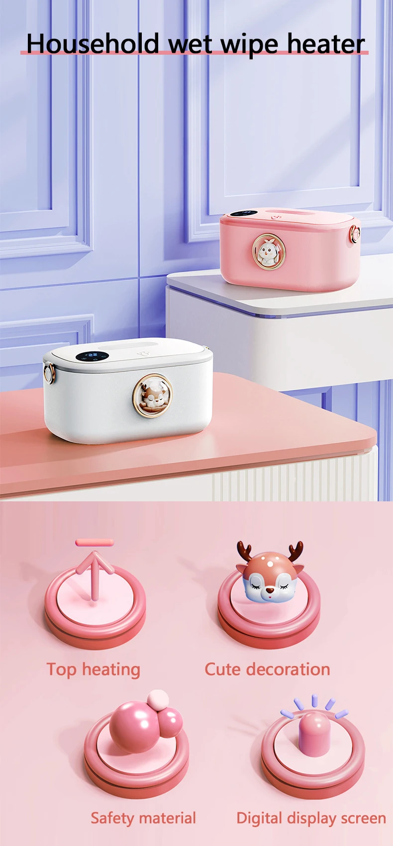 Description Picture 2 of itemDMWD Household Wipes Heater Wet Towel Dispenser Facial Mask Warmer Electric Baby Tissue Heating Machine 0-55℃ Constant Temp 220V