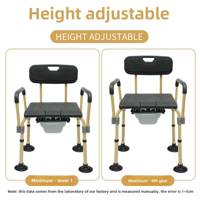 Commode Toilet Seat Adjustable Height Bath Chair for Elderly Disabled Shower Chair for Inside Shower Bathtub Portable Toilet 4