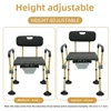 Commode Toilet Seat Adjustable Height Bath Chair for Elderly Disabled Shower Chair for Inside Shower Bathtub Portable Toilet 4