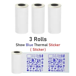 Blue on White Thermal Paper - 3 Rolls of 57mm Premium Paper (3Rolls Sticker)