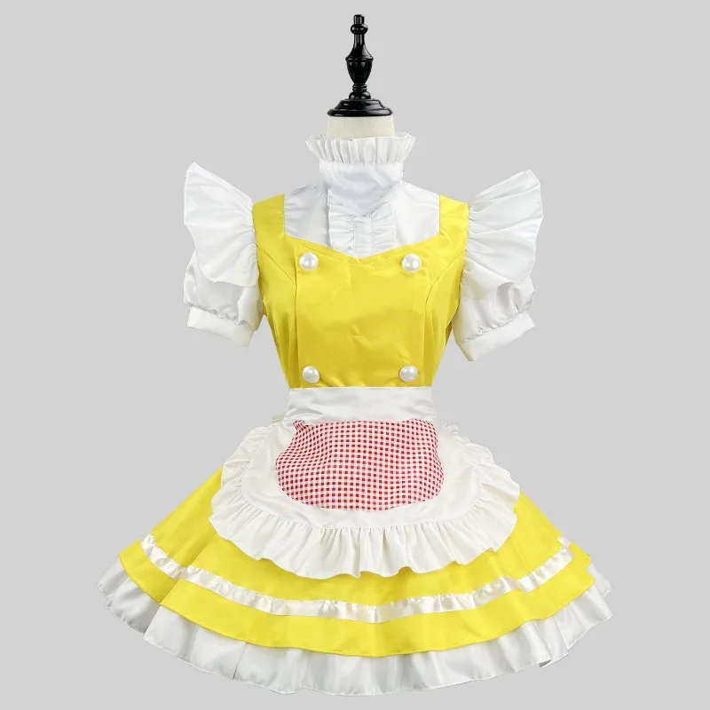 Plus Size Lolita Dress Anime Cosplay Fancy Dress Cosplay Costume Furry Cat Ear Suspender Pantyhose Set Sweet Maid Apron Outfit